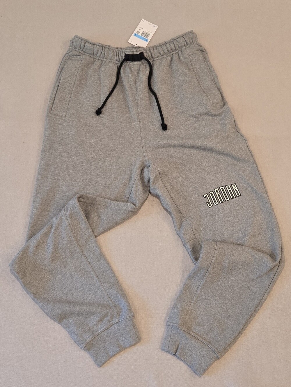 Nike Air Jordan Brooklyn Fleece Light Grey Sweatpants Heavy Men's Sz Medium NWT